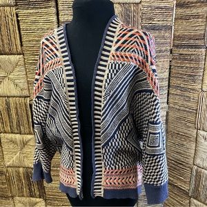Anthropologie Moth Boho Aztec Dolman Cardigan XS‎